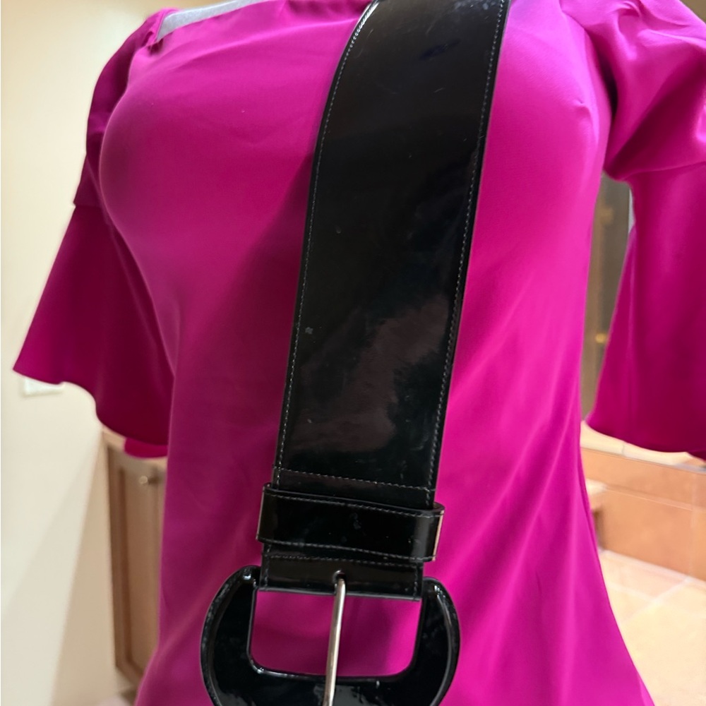 Michael Kors Glossy Black Belt